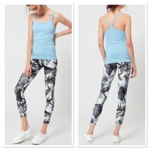 Sweaty Betty Black White Bamboo Shadow Contour Stretch Cropped Leggings XS